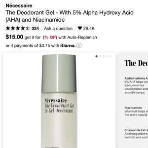 Two Necessarie Deodorant Gels- one fragrance free, one eucalyptus. New, unopened